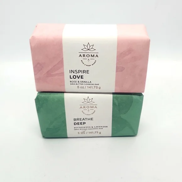 Bath & Body Works Aroma Shea Butter Cleansing Bars Breathe Deep & Inspire Love 2 - Picture 2 of 5